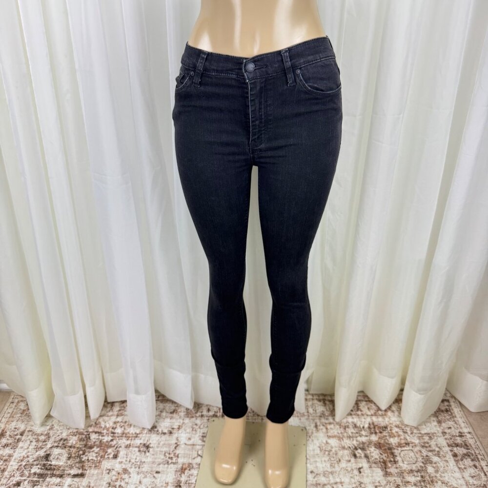 Women's Hudson Barbara Super Skinny Faded High Rise Jeans Size 27 Black